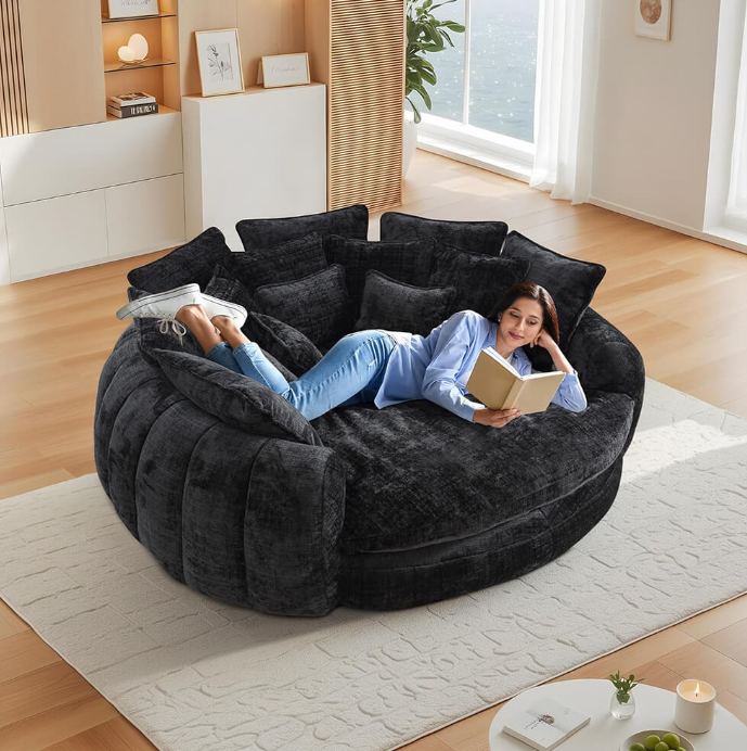 Ultimate Comfort &amp; Style – O-Shape Chaise Lounge Sofa Bed