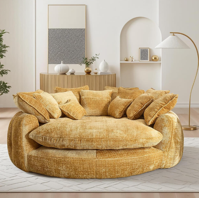 Ultimate Comfort &amp; Style – O-Shape Chaise Lounge Sofa Bed