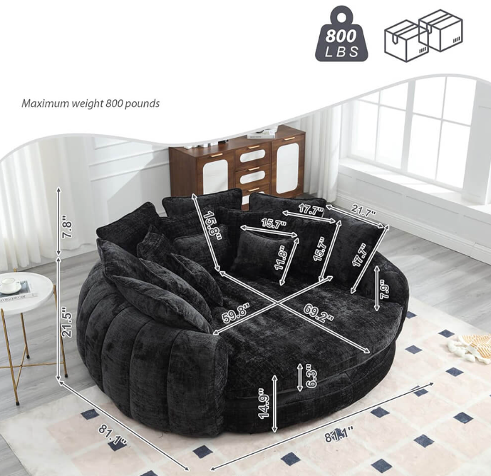 Ultimate Comfort &amp; Style – O-Shape Chaise Lounge Sofa Bed