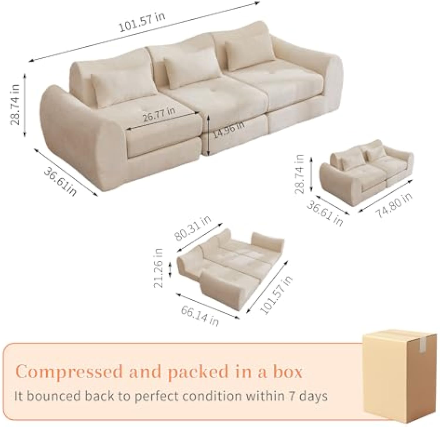4-in-1 Folding Sofa Bed